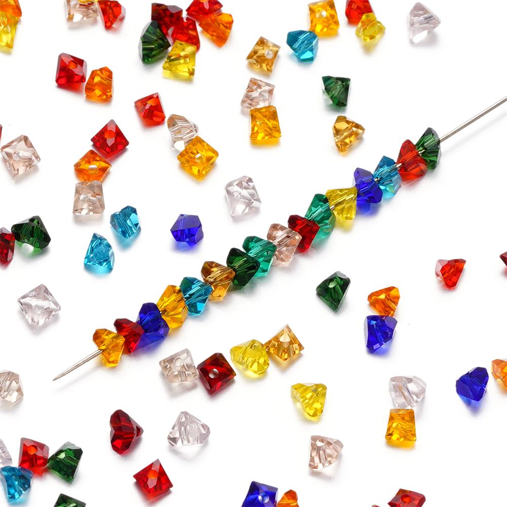 A string 4mm 6mm Irregular Crystal Glass Beads Necklace Czech Rondelle Loose Beads For DIY Jewelry Bracelet Making Accessories