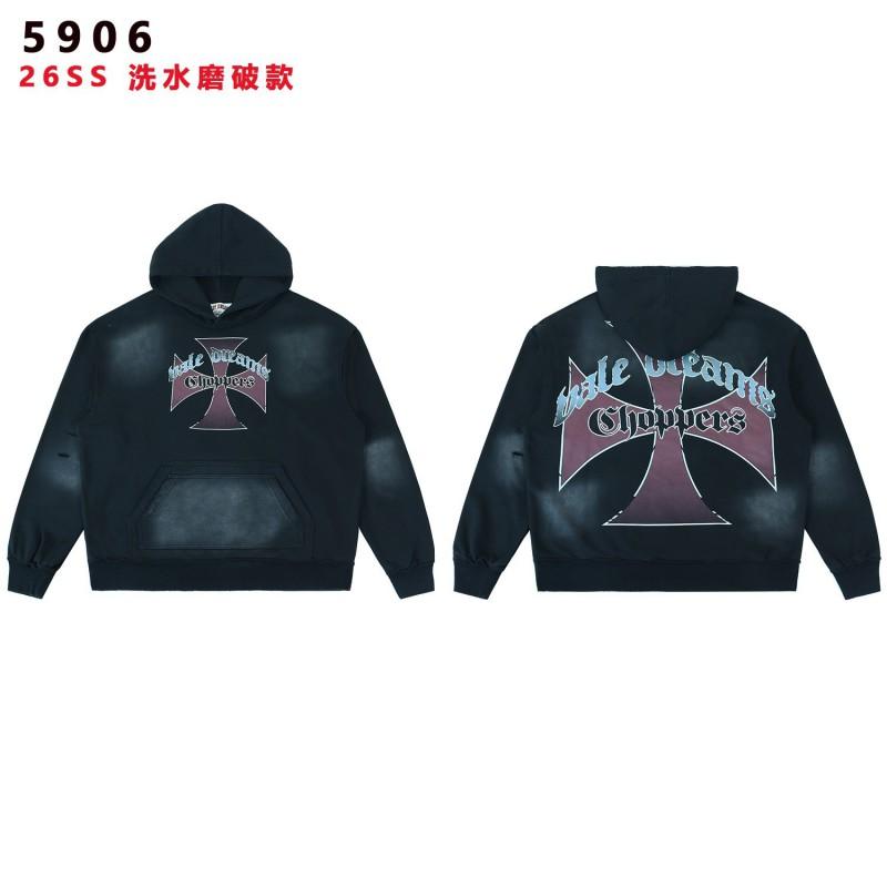 Mens American Style Hooded Sweatshirt Zip-Up Heavy-Duty Washed Streetwear Top