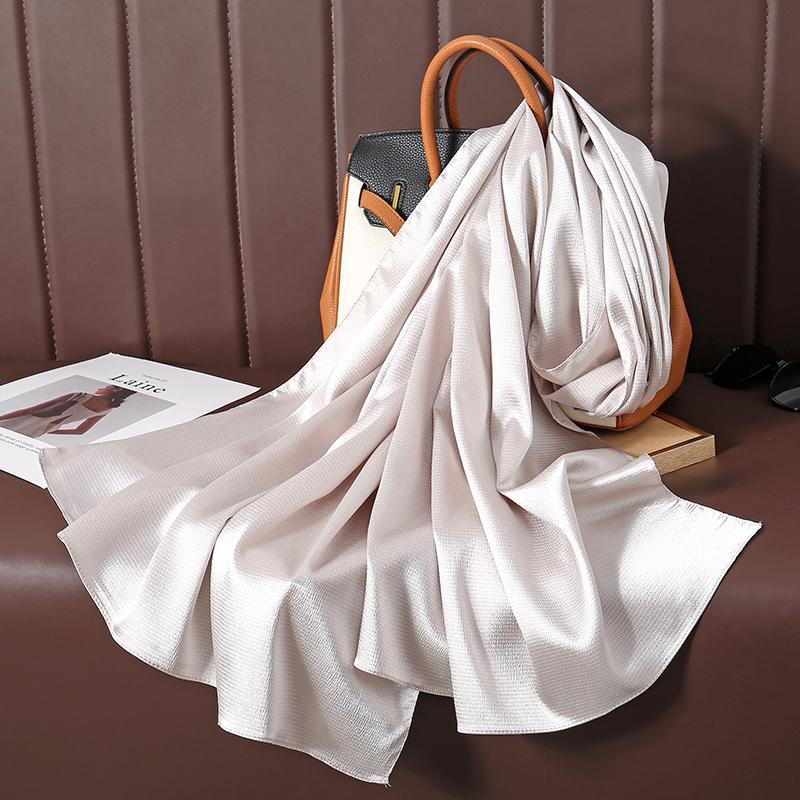Solid Color Luxury Fashion Women Hijab Scarf Long Silk Soft Comfortable Scarves Shawl Muffler Neckerchief Outdoors Bandanna Lady
