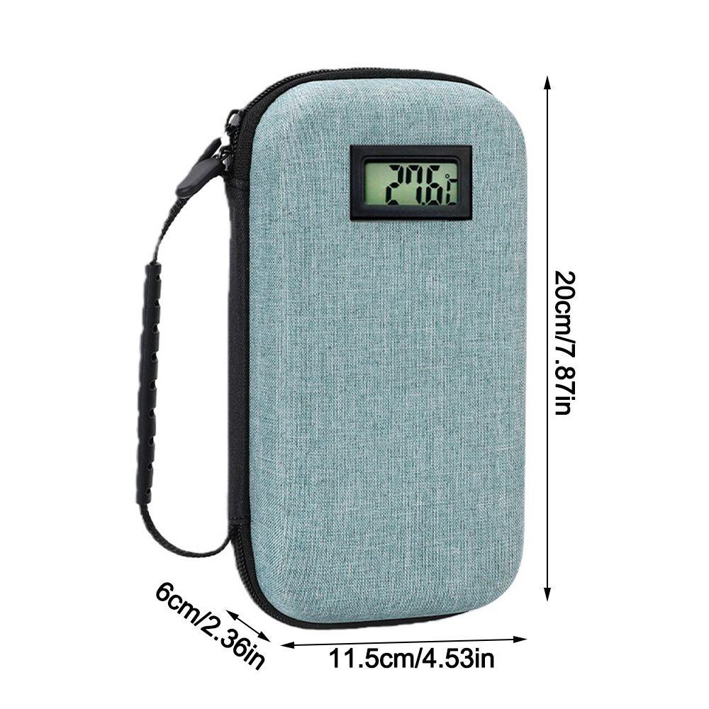 EVA Insulin Cooling Bag Waterproof with Thermometer Display Medicine Travel Cooler Thermal Insulated Glaciated Cold Storage Case