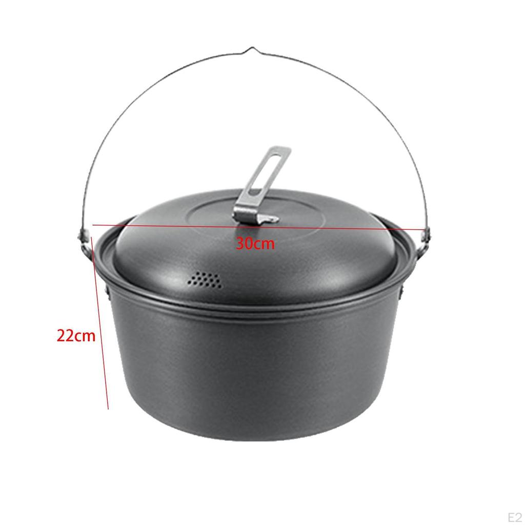 Camping Pot Cooking Portable Steamer Boiling Soup Outdoor Cookware for Kitchen