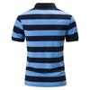 Men's Polo Shirt Breathable Comfortable Stripe Loose Men's Short Sleeve T-shirt