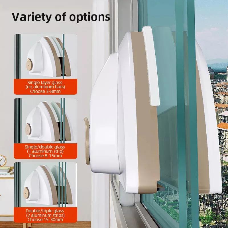 Magnetic Window Cleaner Brush Double-Side Automatic Water Discharge Wiper Glass Window Brush High Rise Outside Window Cleaner