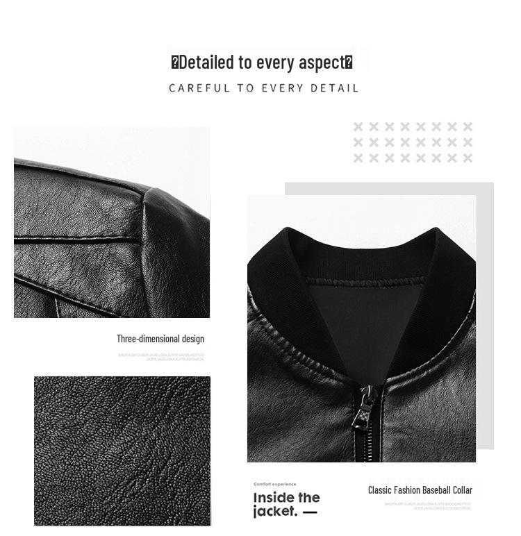 8XL Plus Size Men's Slim Fit PU Leather Jacket - Spring/Autumn Korean Motorcycle Style