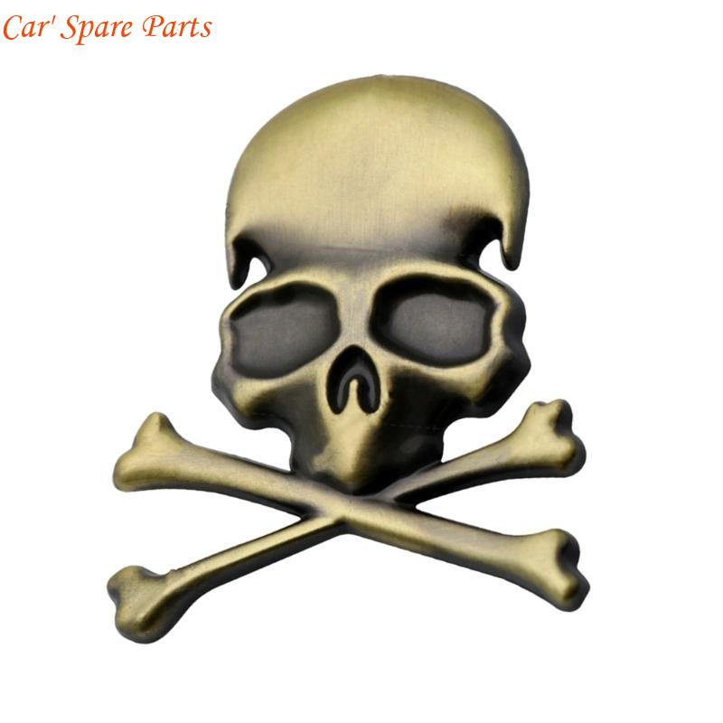 Y4UA Unique Skull & Crossbones Skull Metal Decals Metal Emblems Car Accessories