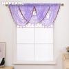 1PC NAPEARL Modern Beaded Jacquard Flower Tulle Curtain Valance for Window Decor