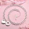 Collana a Cuore Delicata Lucidato in Argento Sterling 925 per Donna, Gioielli alla Moda per Feste e Matrimoni