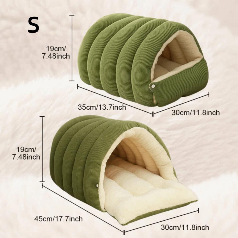 Comfortable Semi Enclosed Cat Bed Warm Windproof Soft Pet Sleeping Bed Washable Removable Pet House Cat Dog