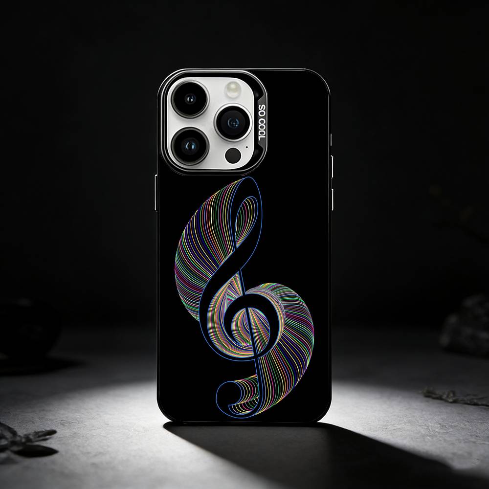 

Music Art Treble Clef Phone Case For iPhone 17,16,15,14,13,12,11 Plus,Pro Max,XS,Colored silver phone case iPhone14