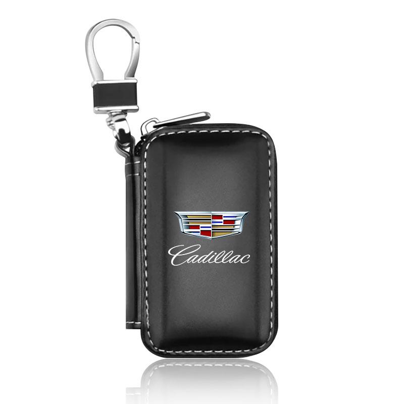 Custodia in Pelle per Chiave Auto Portachiavi Borsa con Cerniera Protezione Accessori Chiave Auto Per Cadillac Escalade Tiburon Deville Seville XT5 XTS CTS BLS SLS DTS SRX