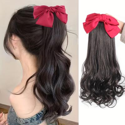 Syntetický retro culík s hřebínkem European Princess Curly Puff culík Clip in Hair Tail Přírodní umělé prodloužení vlasů