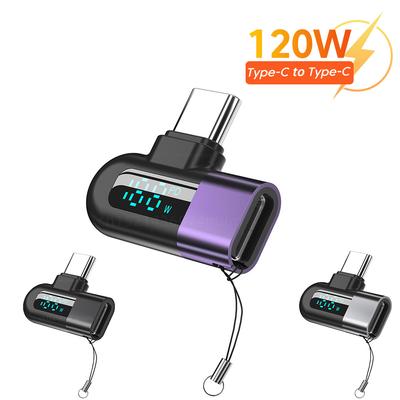 6A Digitální displej Typ C na Typ C OTG Adaptér pro 120W Rychlé Nabíjení USB C Kabel USB2.0 Konektor Konvertor