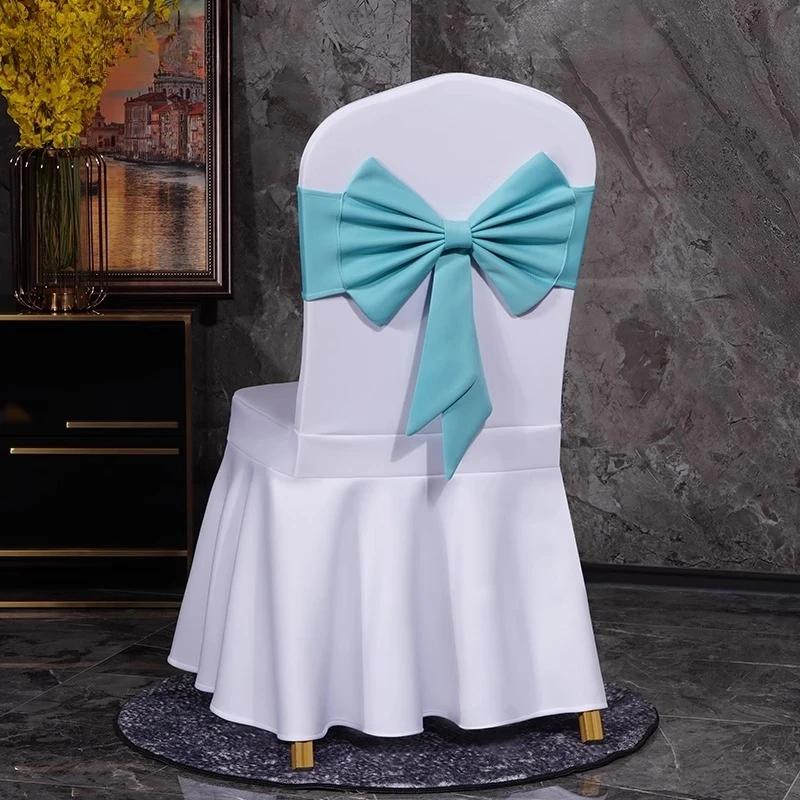 Spandex High Quality Chair Sash Fit All Chairs With Decorative Ready Made Bow Tie Knot Ideal for Wedding and Event Decoration