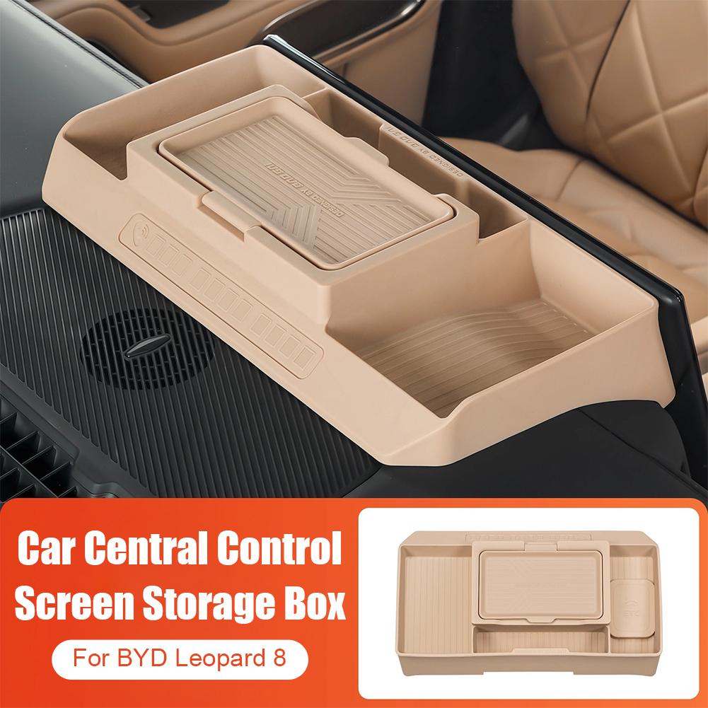Car Central Control Storage Box for BYD Leopard 8, Dashboard Tissue Holder Behind Screen, Interior Upgrade Accessories K1V2