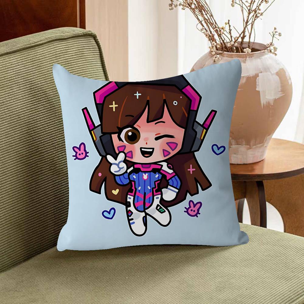 D.Va Cartoon Pillowcase Toon Gift Cushion Cover Bedroom Home Sofa Chair Seat Decor Pillow Case