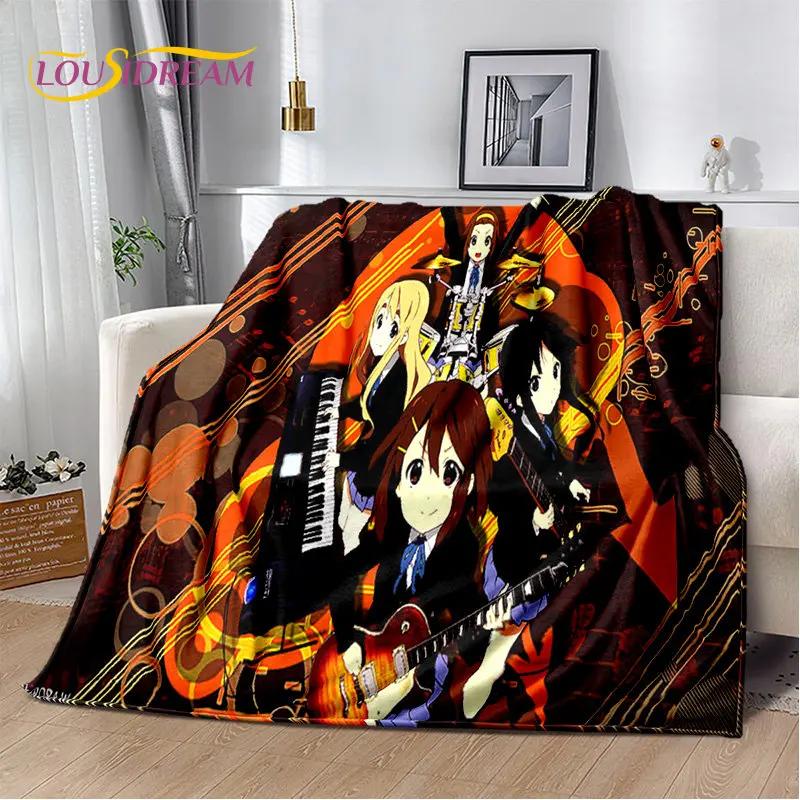 K-ON Cartoon Cute Lolita Kawaii Girls Soft Plush Blanket,Flannel Blanket Throw Blanket for Living Room Bedroom Bed Sofa Picnic