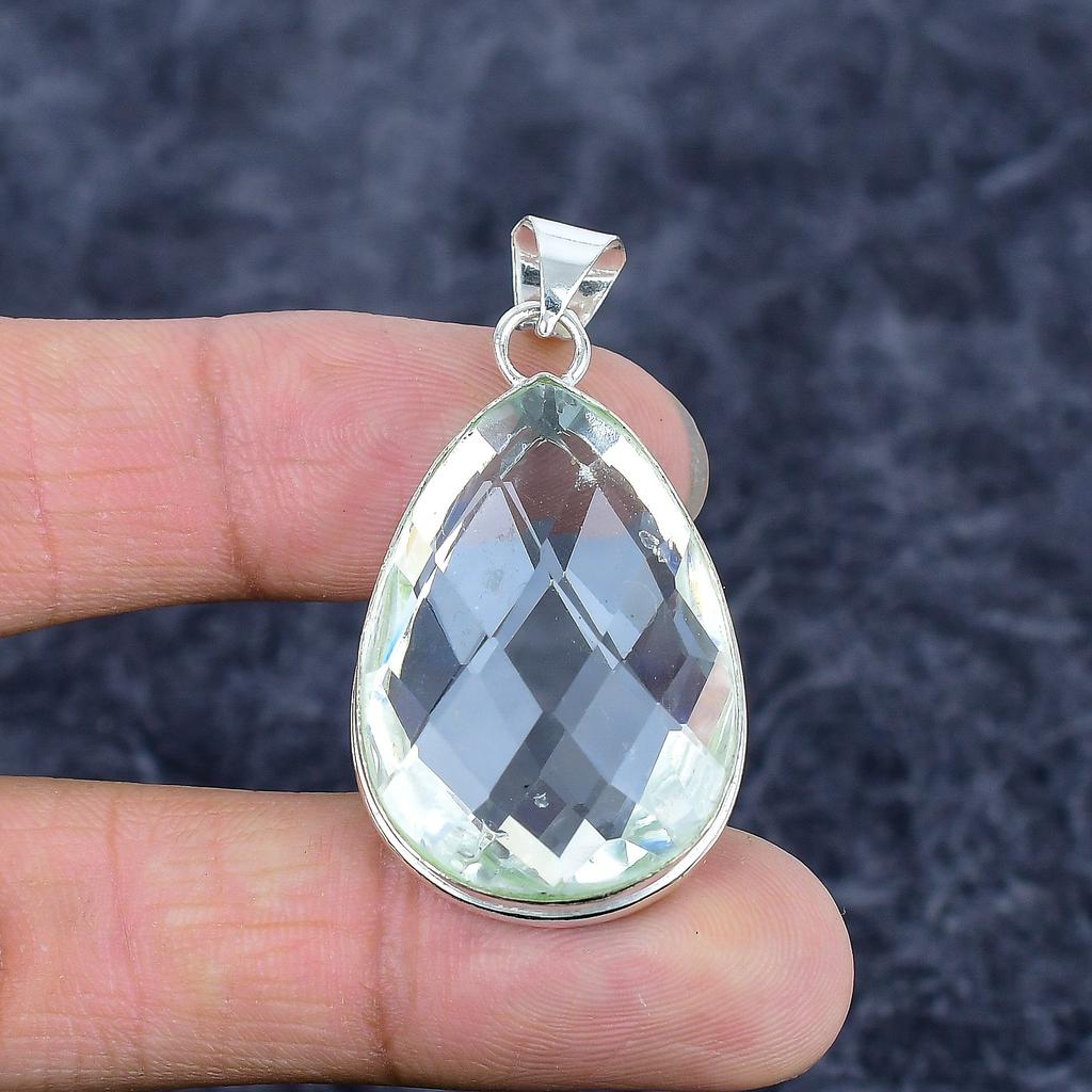 Tsavorite Gemstone Handmade 925 Sterling Silver Jewelry Pendant 1.89" M-3263