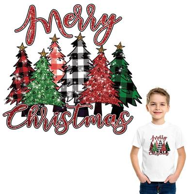 Frohe Weihnachten Bügeln Aufkleber Kunst Crats Wärme Drücken Applizierte Hoodies Diy Kleidung Aufkleber Parches Ropa Patch Für Kleidung