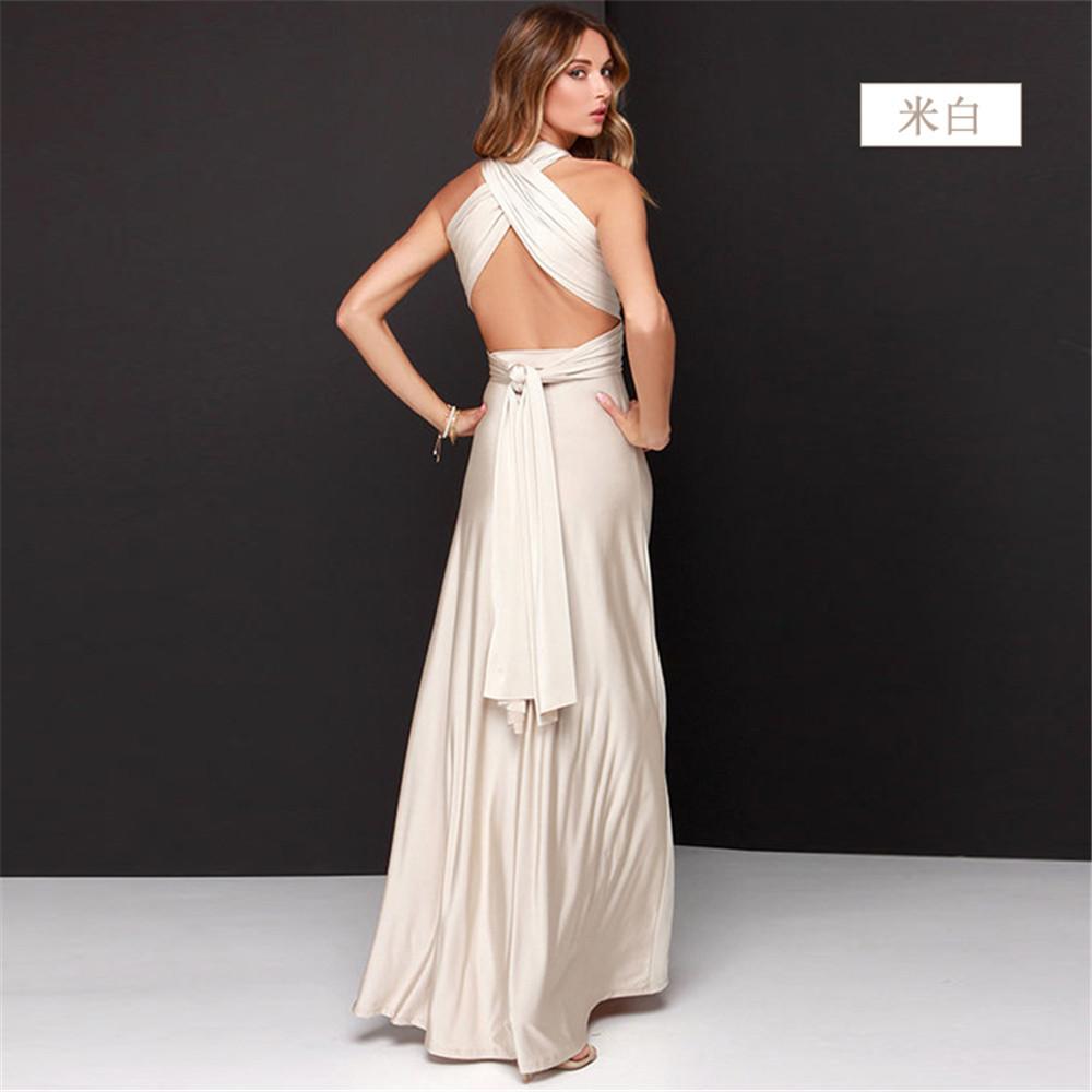 Sexy rückenfreies Modefrauen-langes Kleid ärmelloses lässiges Party-Abendkleid