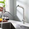 304 Stainless Steel Kitchen Sink Pull Out Sprayer Faucet Grey/Black Waterfall Hot Cold Single Hole Mixer Wash Tap For Kitchen
