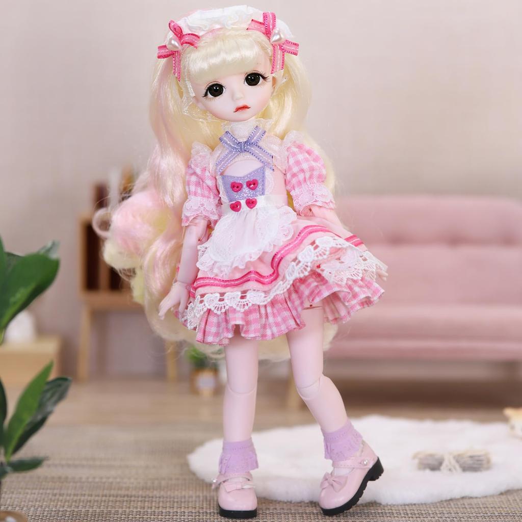 ICY Fortune Days BJD Doll Anime Style Doll Set with 28 Mechanical Perfect for DIY and Girl Doll 1/6 - Joints, Gifts, Decoration, Exercises,