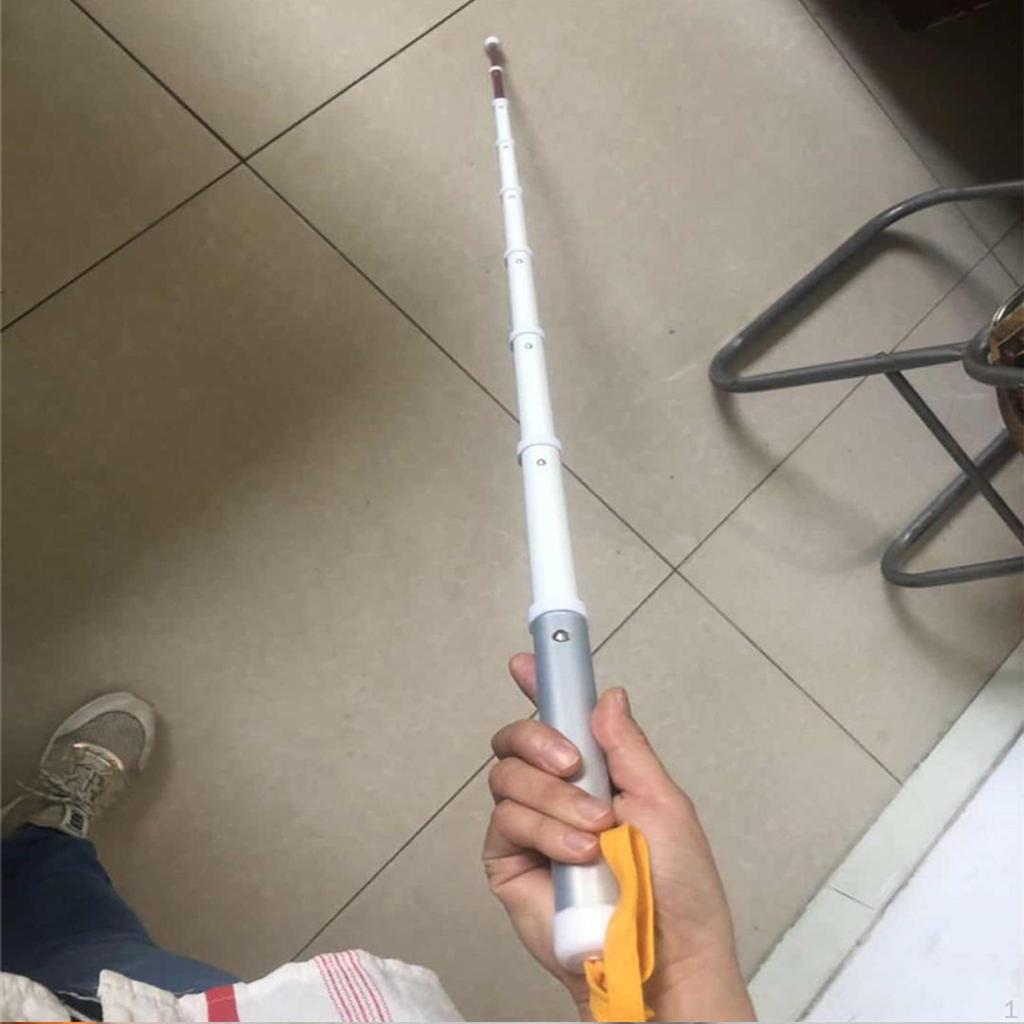 Walking Stick for Blind Titanium Alloy Shockproof Anti Slip with Storage Bag 7 Section 1.25m