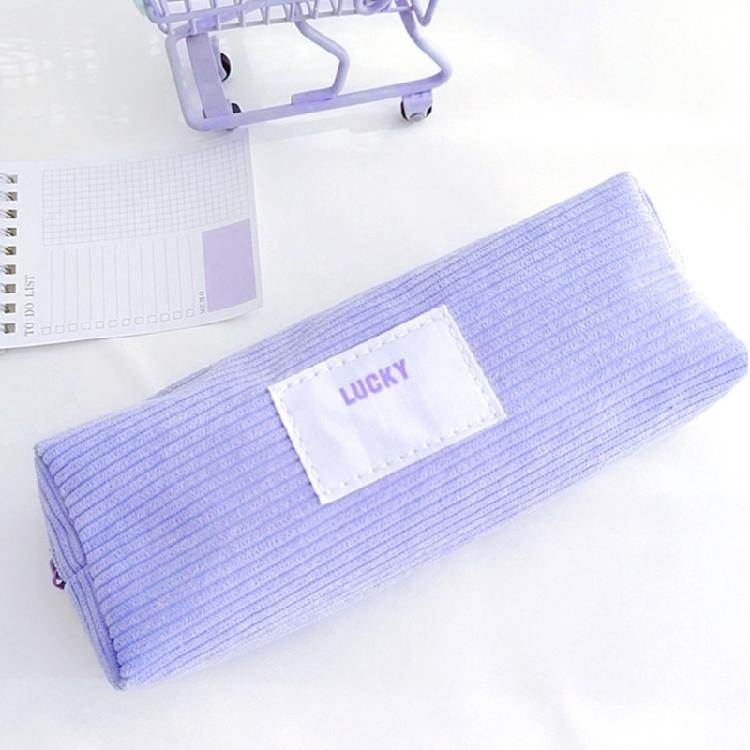 Candy Color Pen Bag Corduroy Pen Case Large Capacity Pencil Bag Japanese Styles Pencil Case School Office Supplies