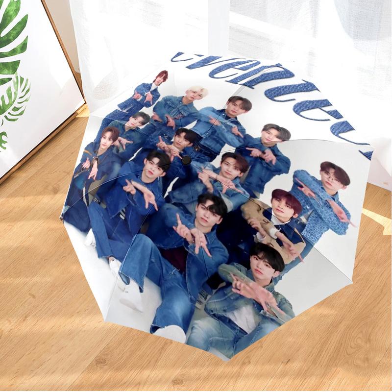 Seven-teen Group Umbrella Folding Umbrella, Automatic Umbrella 8-Frame for Travel, Camping Use Gift for Halloween Christmas