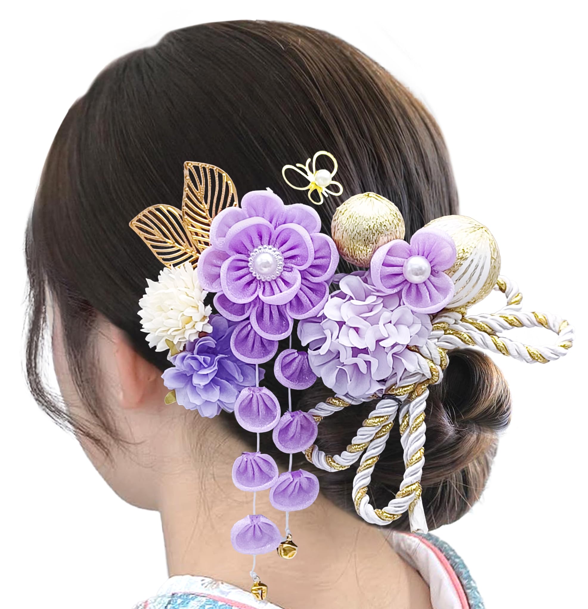 

JZOON Hair a traditional Japanese style hair accessory featuring dangling braided Japanese and pearlescent Perfect for entrance fireworks photo and
