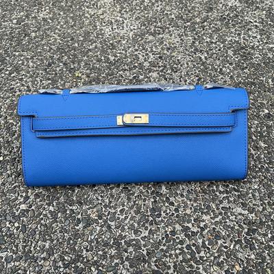 2026 New Leather Palm Pattern KellI Cut Clutch Bag, Cowhide Dinner Bag, Long Handbag, Cowhide Kelly Bag.