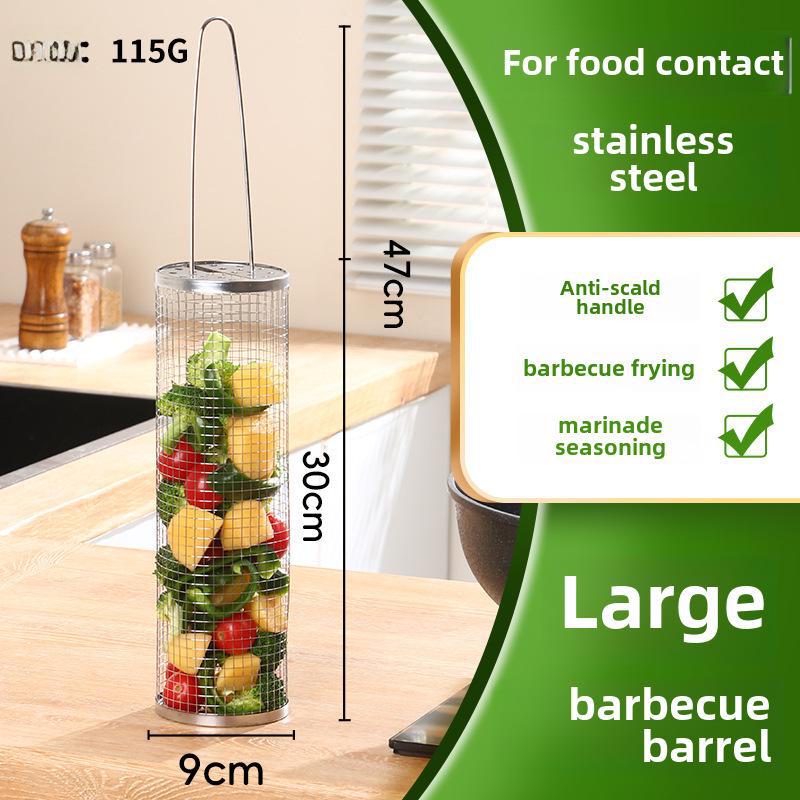 

Модернизированная переносная стойка для барбекю из нержавеющей стали для кемпинга на открытом воздухе Large barbecue cage, kraft paper box packaging