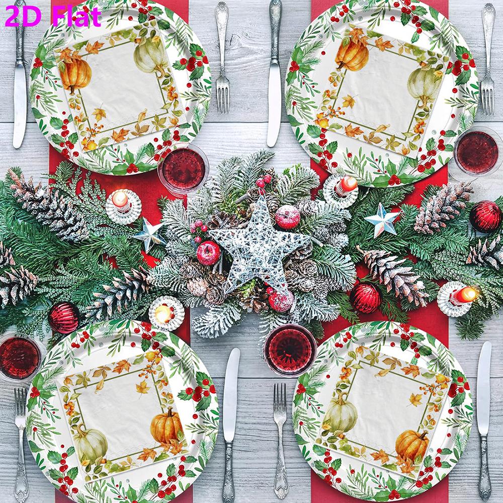 20pcs Disposable Napkins with Pumpkin, Turkey Pattern Print for Wedding,Parties,and Daily Use for Thanksgiving Fall Christmas Table Decoration