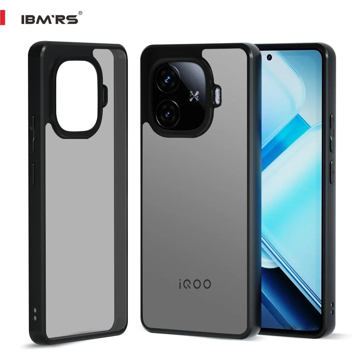 

(Поставляється з ремінцем на зап ясті)Чохол для vivo iQOO Z9 Turbo+, Протестований на падіння військового рівня, Ударостійкий, Матовий, Напівпрозорий, Жорстка задня кришка, Тонкий захисний чохол матовий чорний колір