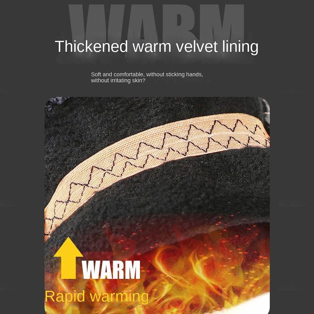 Windproof Touch Screen Gloves Thicken Finger Flip Cover Gloves 2023 New Ski Gloves  Autumn Winter