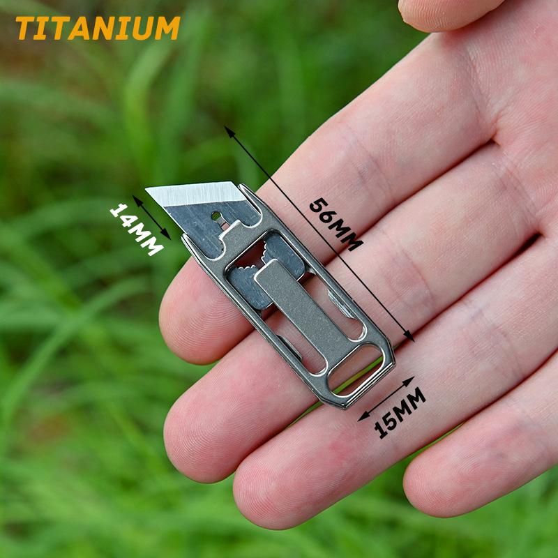 Pure Titanium Mini Knife Demolition Express Knives Keychain Pendant Letter Opener Unboxing Knife Portable EDC Tool