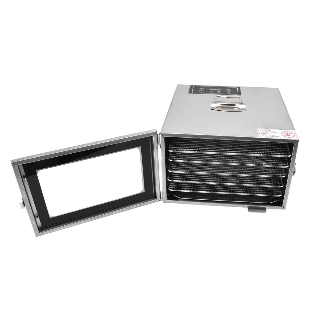 400W Sušička potravin Nerezová ocel 6 táců Elektrický stroj na sušení potravin na ovoce zeleninu US zástrčka