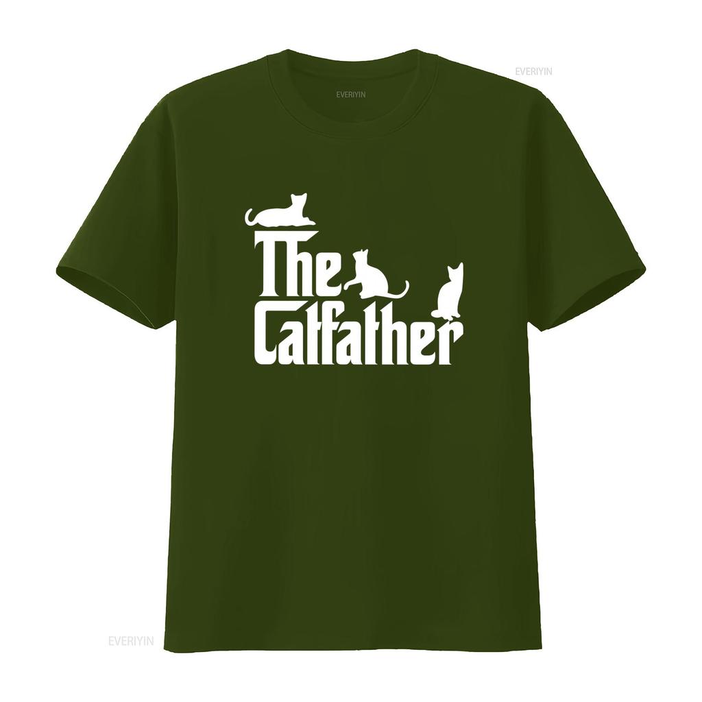The Cat Father T Shirt Funny Dad Owner Fathers Day Classic Daddy Lover  vintage Washed homme Soft Slightly Comfortable Unisex