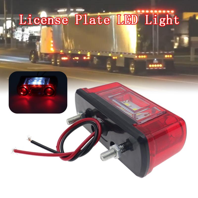 Nowy 12V 24V Led oświetlenie tablicy rejestracyjnej czerwony wodoodporny uniwersalny samochód ciężarówka przyczepa lampa tylna