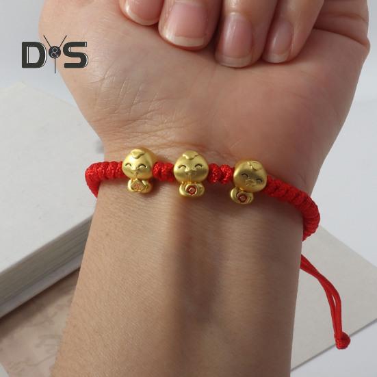 Armband mit geflochtenem Seil und Cartoon-Schlangenanhänger, verstellbar, handgewebt, das Jahr der Schlange, Neujahrsgeschenk