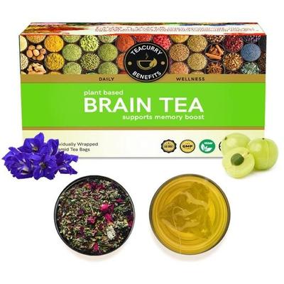TEACURRY Brain Turmeric Tea (1 Month Pack, 30 Tea Bags)-Helps With Improving Memory And Concentration Level,50 Grams