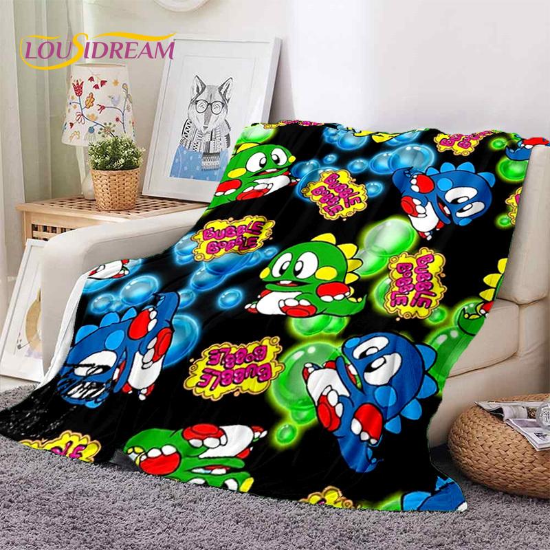 Мультяшное Bubble Bobble Puzzle Bobble Ретро-игра Мягкие одеяла, Плед Удобное одеяло для пикника Кроватей Дома Спальни Детей 75cmx90cm