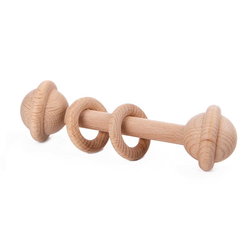 Infants And Young Children Can Bite Cartoon Intelligence, Hearing, Wooden Music, Toys, Molars, Rattles, Beech, Unpainted Toys. 1