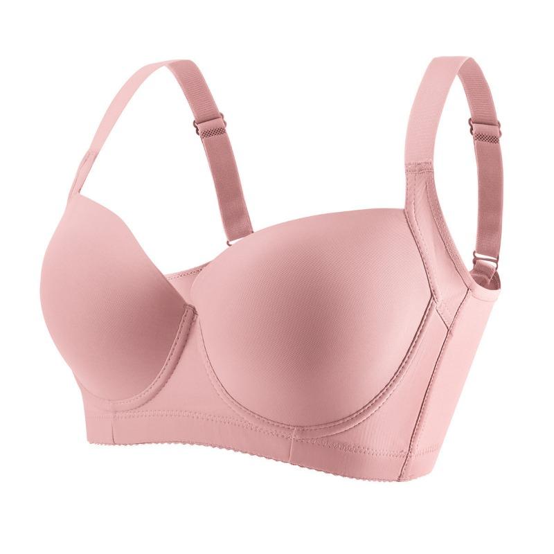 Seamless Full Coverage T-Shirt Bra Comfortable Underwire Push Up Bra with Adjustable Straps