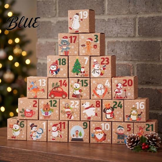 Small Candy Storage Cubes 24 Pcs DIY Christmas Advent Calendar Boxes, Days Countdown Gift Box, Parent Child Craft Activities Empty Cardboard