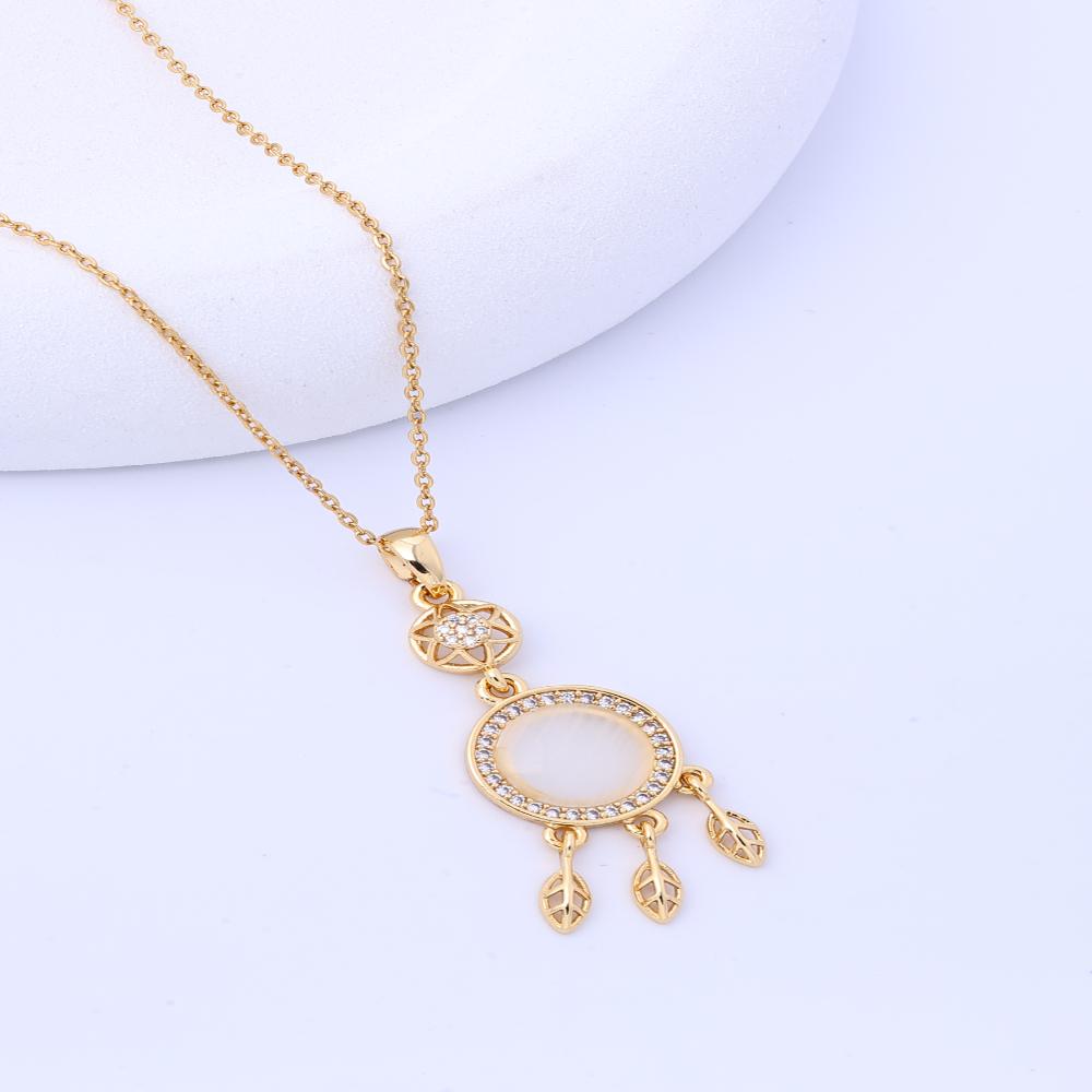 New China-Chic style cat's eye stone shop dream net titanium steel necklace female niche design sense net red cross-border colla