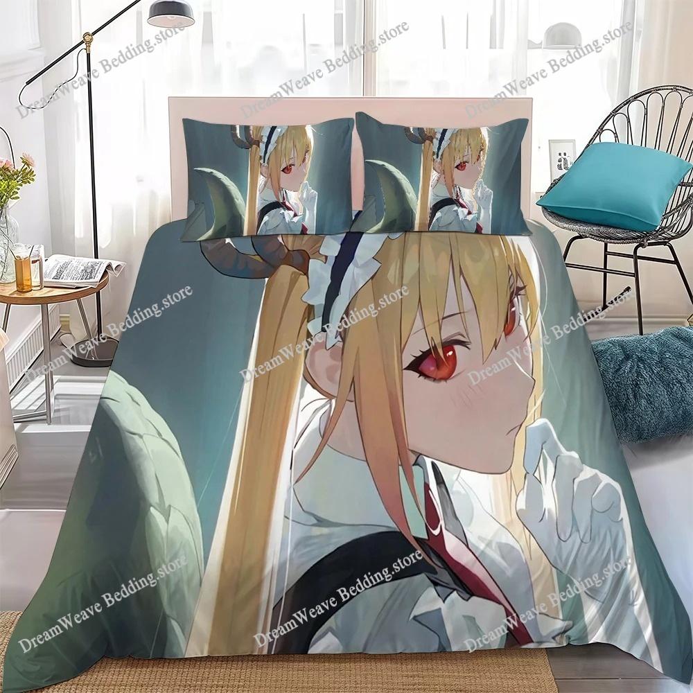 T-Tohru Anime Duvet Cover Set Home Style Bedding Soft Laundry Cotton Bed Student Dormitory Gift