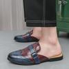 Fashion Casual men's half slippers Classic British style design Leisure Party Outdoor Fashion Street Plus Size Summer flat leather shoes