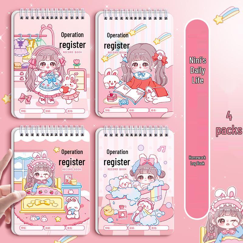 Cartoon Homework Notebook for Elementary Students: Grades 1-3