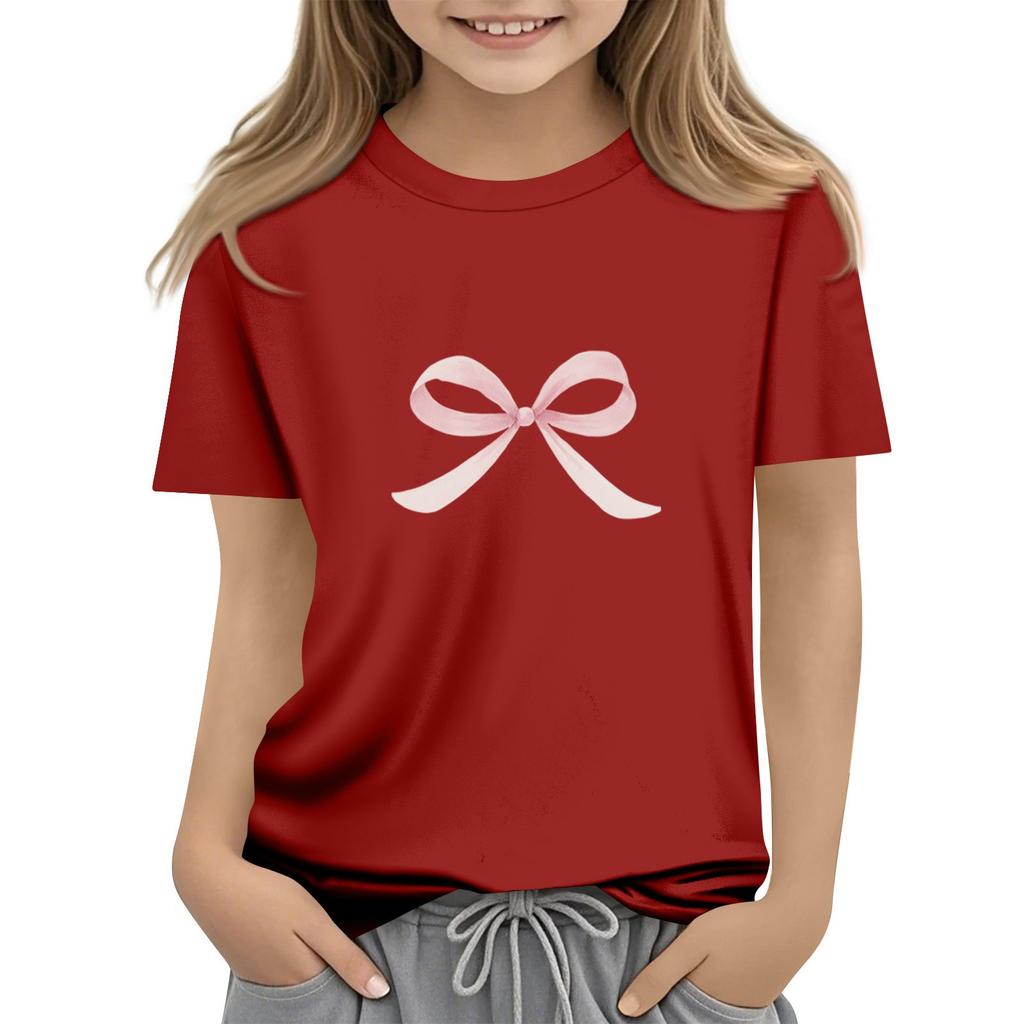 Children's Daily Casual Short-sleeved Printed Tops T-shirt