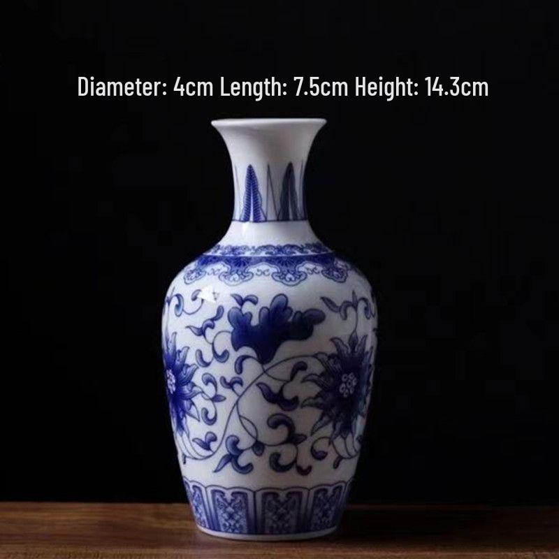 Antique Blue and White Chinese Porcelain Vase - European & American Handicraft for Flower Arrangements